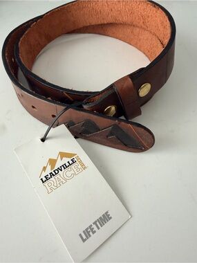 Leadville Race Series Brown Leather Men’s Embossed Belt 42”-45”